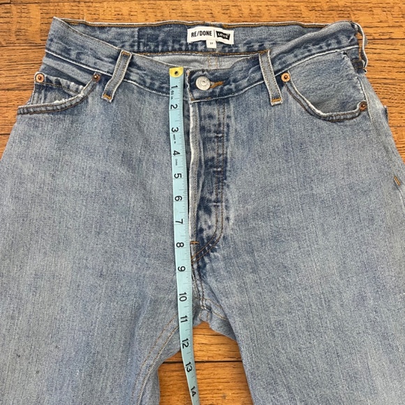 Re/Done Vintage Levi's Collection High Rise Straight Leg Crop Jeans Sz 27 - Picture 8 of 12